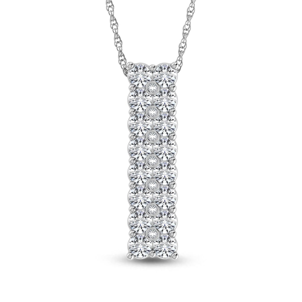 14K White Gold Diamond 1 5/8 Ct.Tw. Fashion Pendant: 14K White Gold Diamond 1 5/8 Ct.Tw. Fashion Pendant 14k White Gold Stone Color: G-h Stone Clarity: Si1 Unless otherwise specified, pendants that include a chain are paired with our standard 18-inch le
