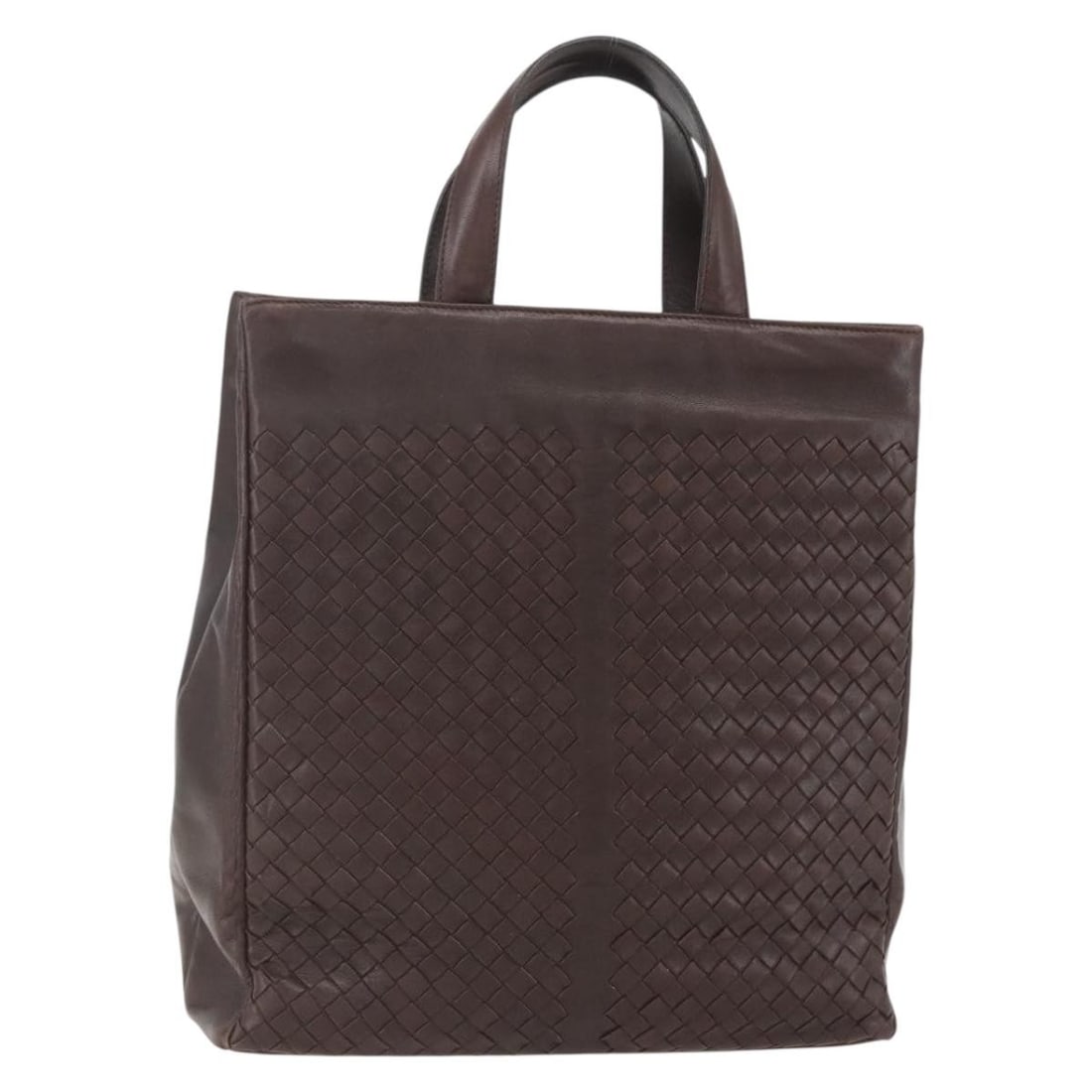 Bottega Veneta Brown Intrecciato Leather Tote Purse 29cm: Bottega Veneta Brown Intrecciato Leather Tote Purse 29cm This Bottega Veneta Intrecciato handbag is crafted from brown leather and designed for women. Made in Italy, it features signature woven detail