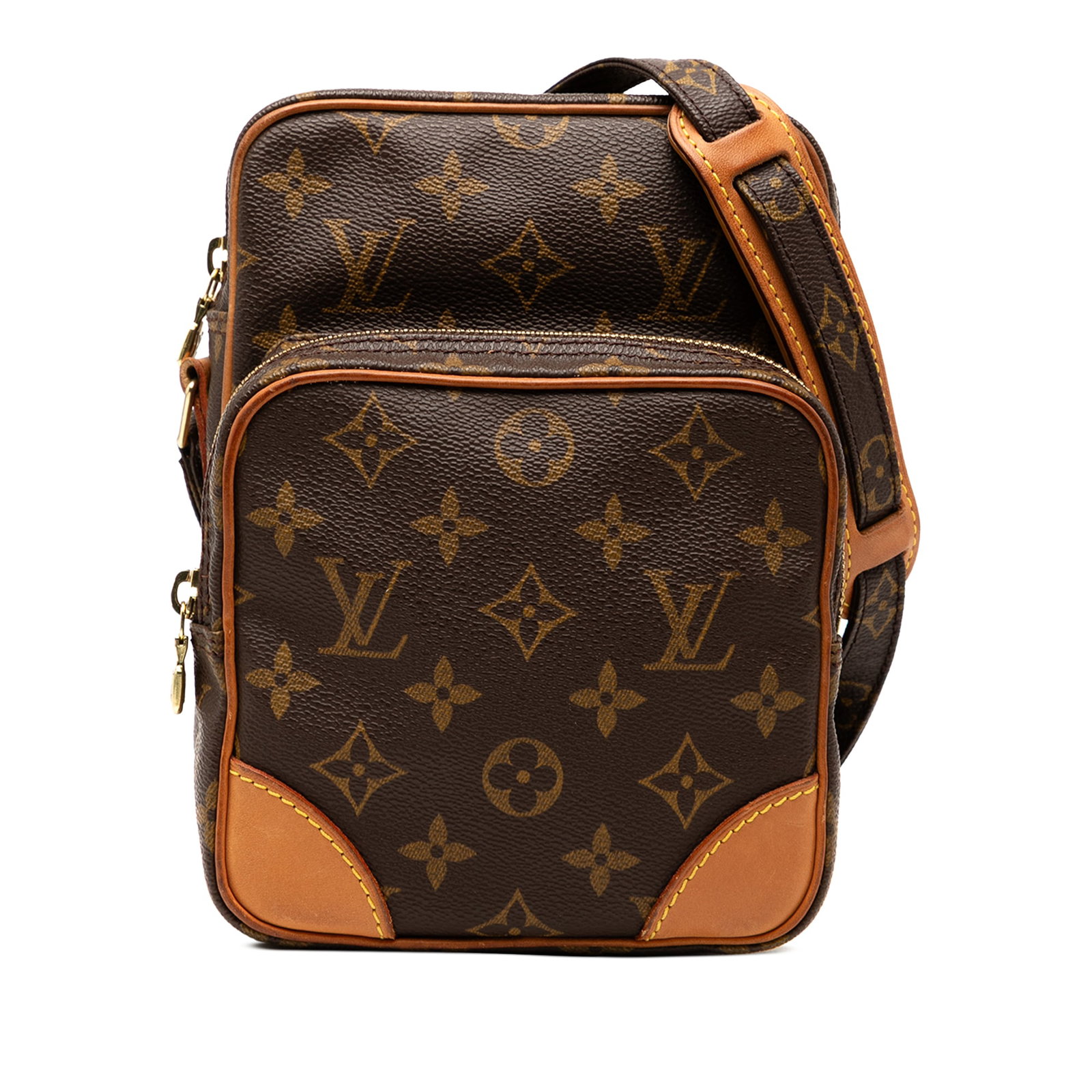 Louis Vuitton Monogram Amazone Bag with Vachetta Leather Trim: Louis Vuitton Monogram Amazone Bag with Vachetta Leather Trim The Louis Vuitton Monogram Amazone is a stylish and functional bag crafted from durable monogram canvas, complemented by elegant vachetta 