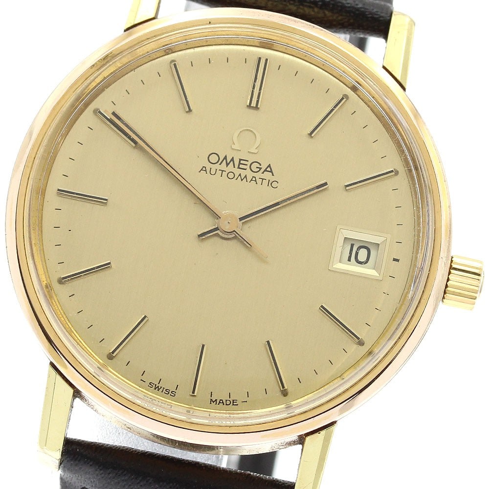 Omega 166.0202 Automatic Date Wristwatch Gold Dial: Omega 166.0202 Automatic Date Wristwatch Gold Dial This OMEGA 166.0202 men's wristwatch features a Swiss-made automatic movement (Cal.1012) and a date function. The watch has a stainless steel and gol
