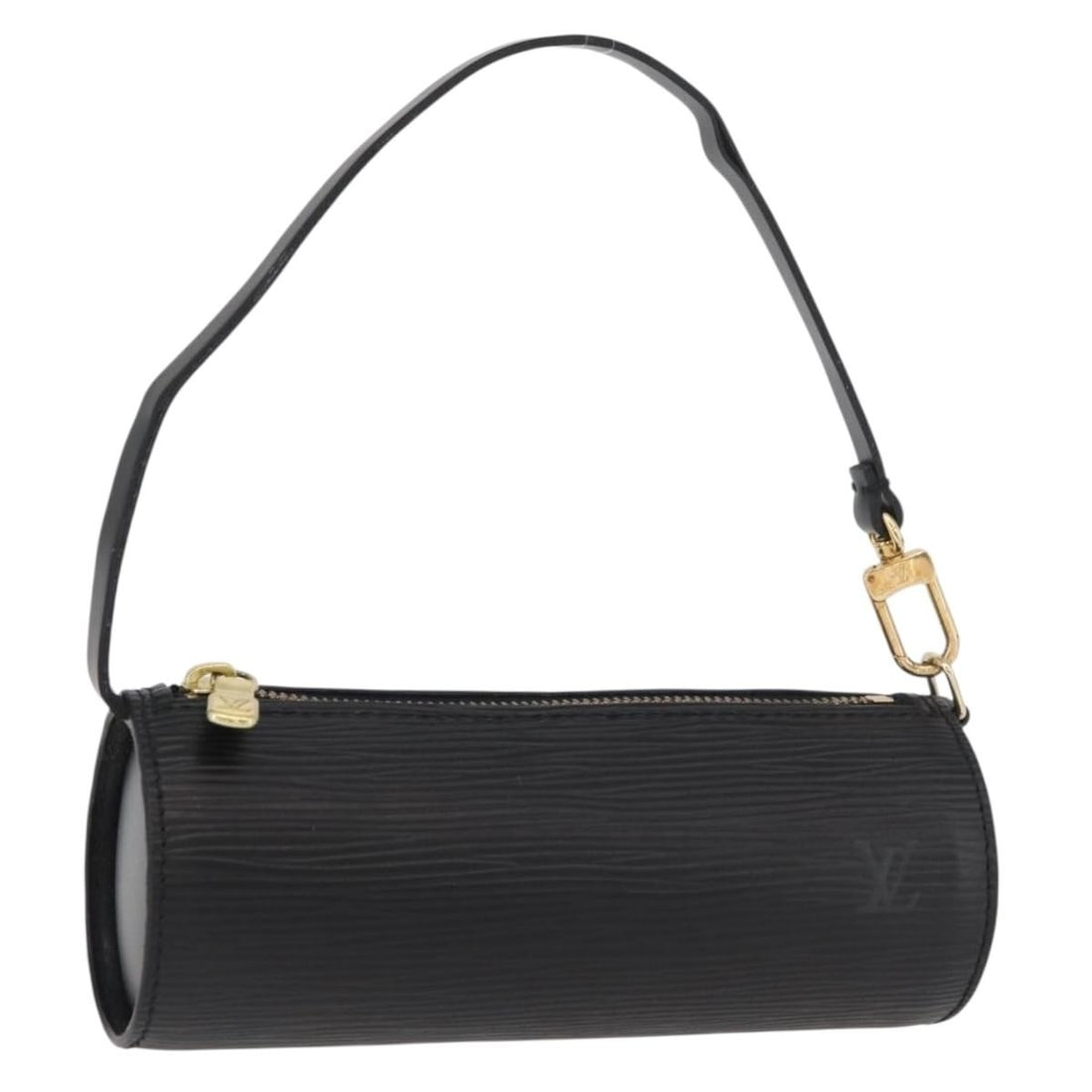Black Epi Leather Soufflot Pouch by Louis Vuitton France: Black Epi Leather Soufflot Pouch by Louis Vuitton France This is a Louis Vuitton Epi Soufflot pouch crafted from durable black Epi leather. Designed for women, this pouch offers a compact and practica