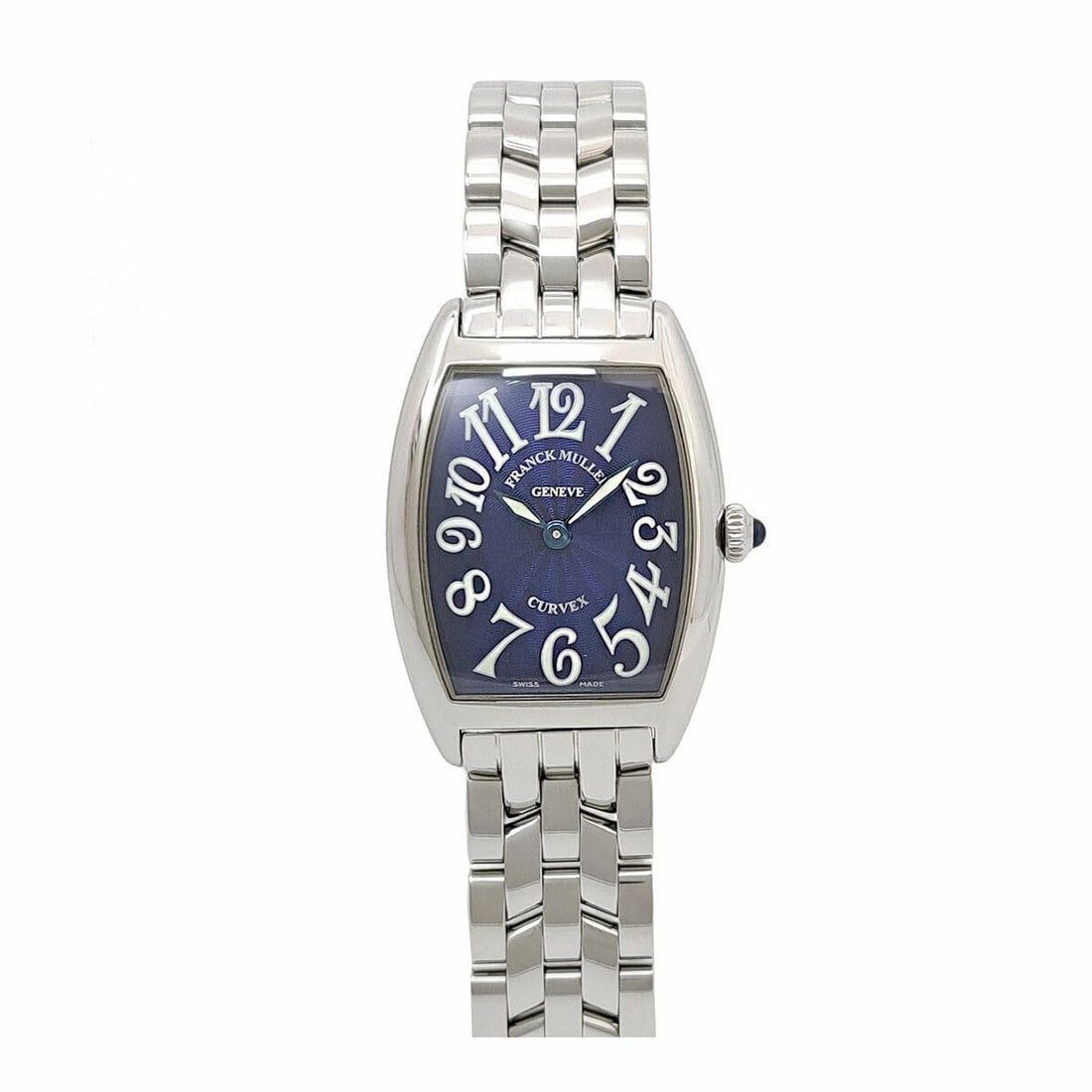 Franck Muller Ladies Tonneau Curvex Quartz Steel Watch 1752QZ Box Guarantee: Franck Muller Ladies Tonneau Curvex Quartz Steel Watch 1752QZ Box Guarantee This Franck Muller Tonneau Curvex 1752QZ wristwatch is designed for women and crafted in Switzerland. It features a stainles