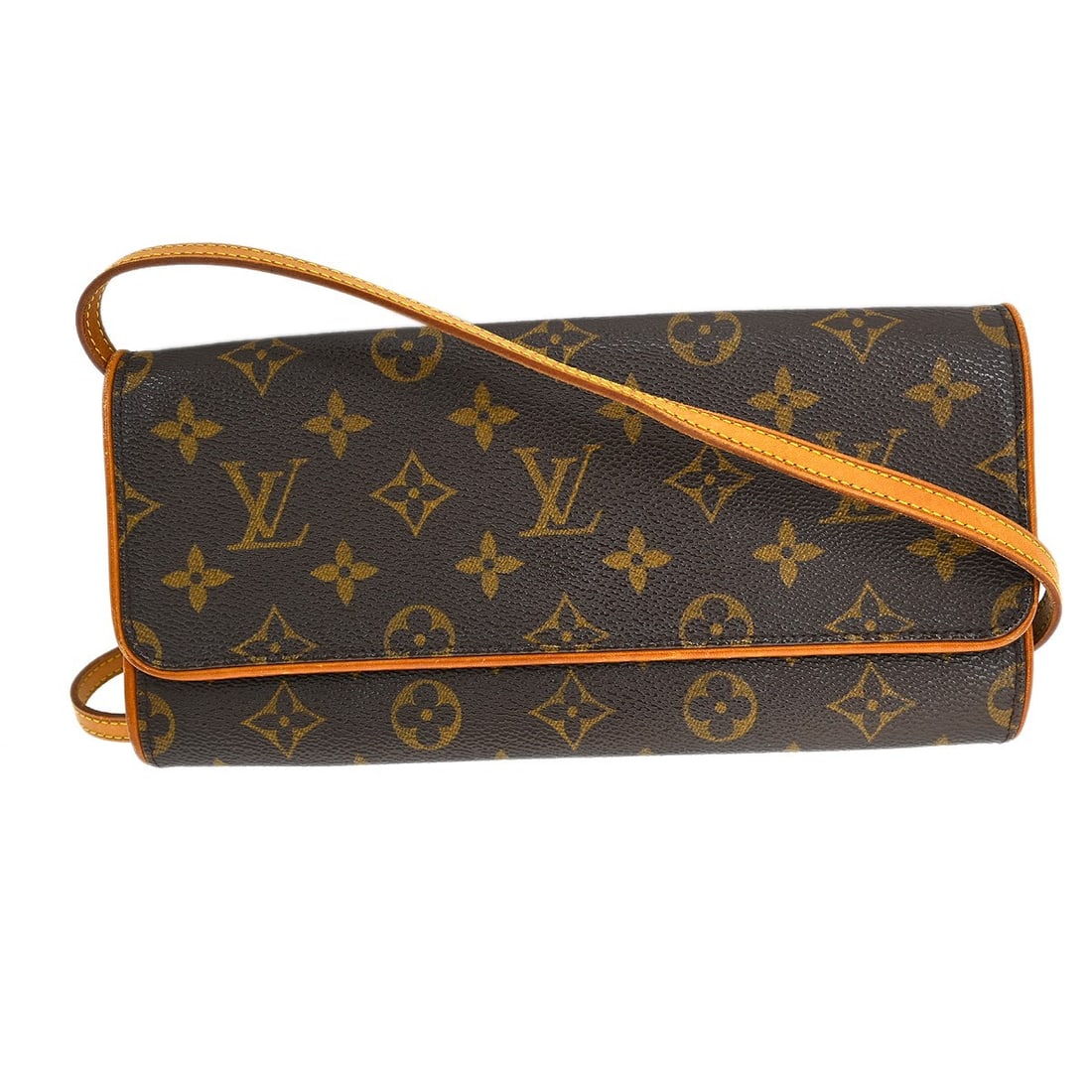 Louis Vuitton Monogram Canvas Pochette Twin GM Medium Crossbody Bag: Louis Vuitton Monogram Canvas Pochette Twin GM Medium Crossbody Bag This Louis Vuitton Pochette Twin GM crossbody bag features the iconic monogram canvas leather exterior with a brown color and logo a