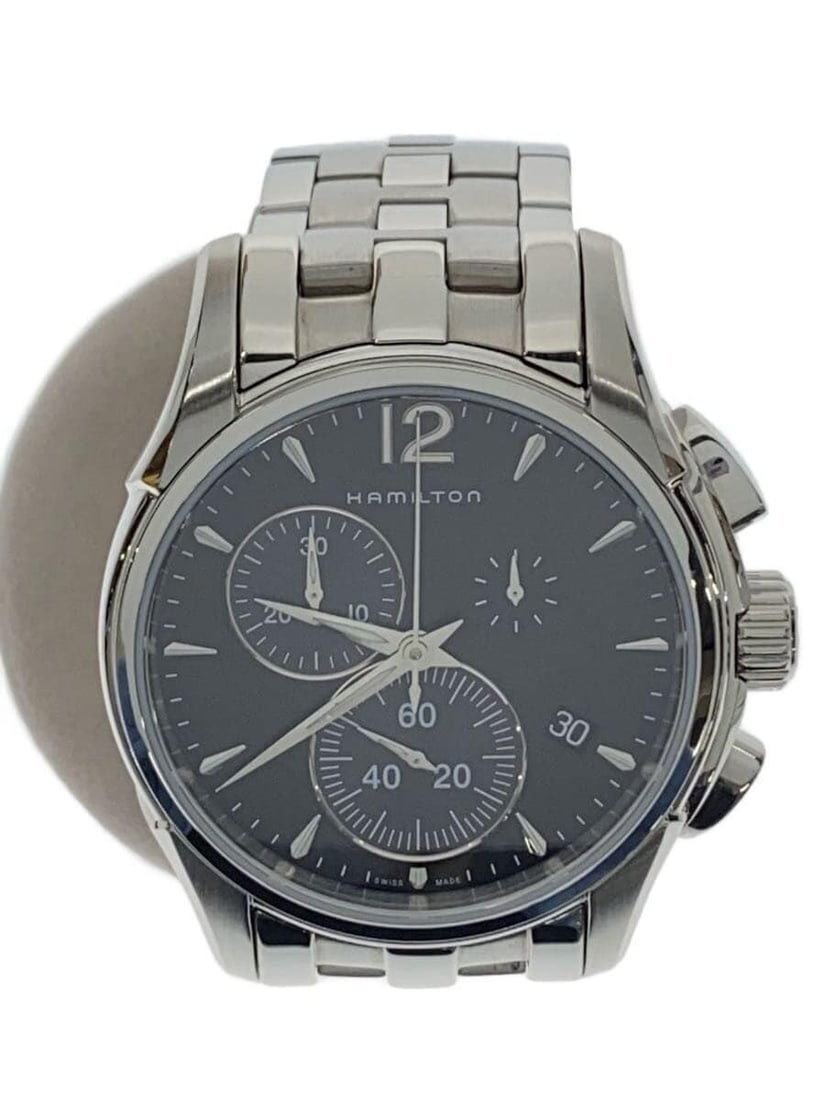 Hamilton Jazzmaster Quartz Stainless Steel Men's Wristwatch H326121: Hamilton Jazzmaster Quartz Stainless Steel Men's Wristwatch H326121 This HAMILTON Jazzmaster Quartz H326121 men's wristwatch features a black dial and a stainless steel case and band. Designed in Swit