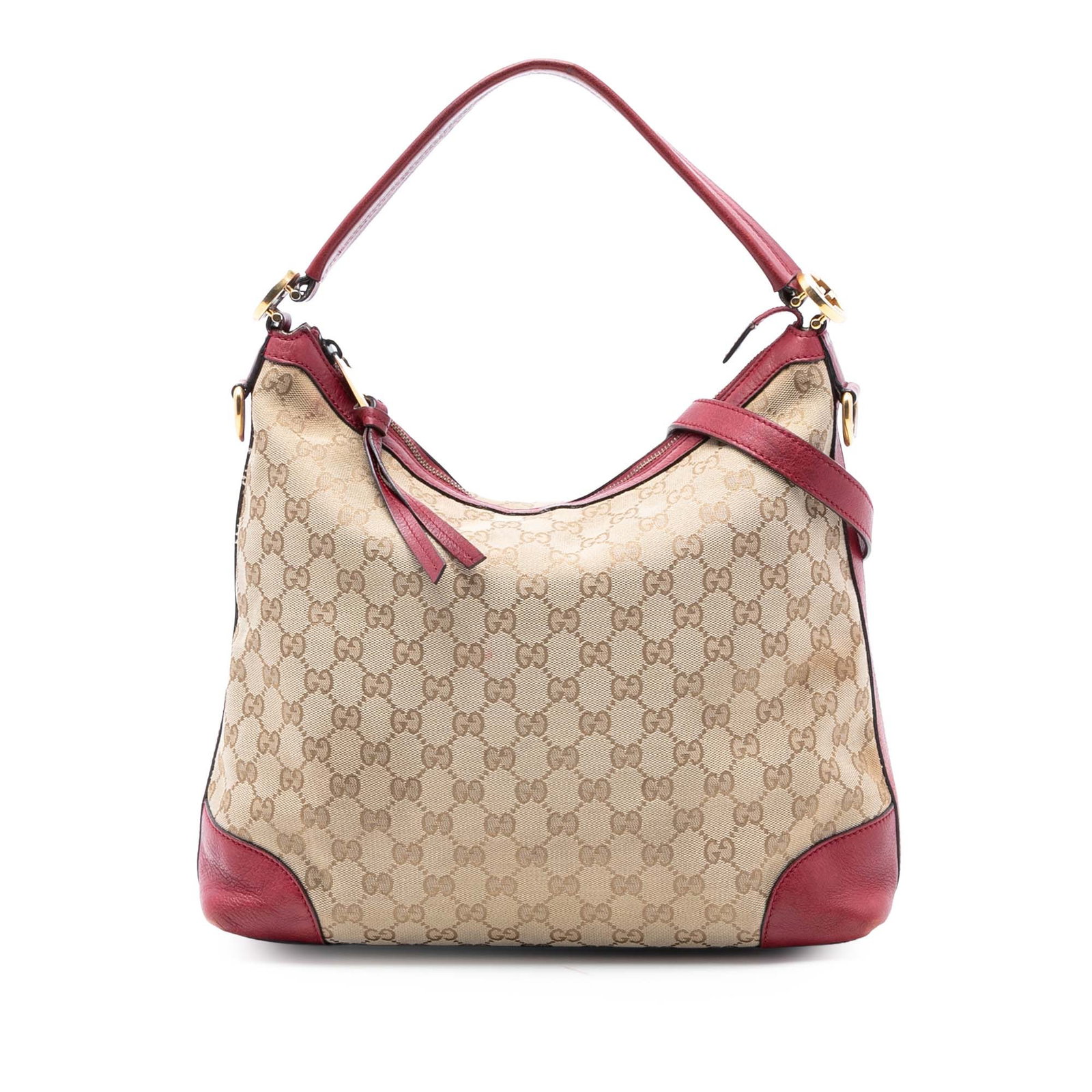 Gucci Miss GG Small Beige Canvas Hobo Bag with Leather Trim: Gucci Miss GG Small Beige Canvas Hobo Bag with Leather Trim The Gucci Small GG Canvas Miss GG Hobo is crafted in beige canvas with leather trim. It features a flat leather handle, a detachable flat le
