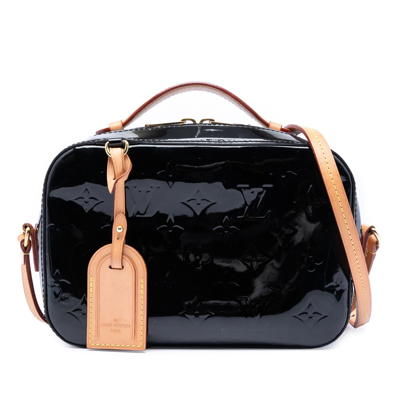 Louis Vuitton Black Monogram Vernis Santa Monica Leather Camera Bag (1 of 7)