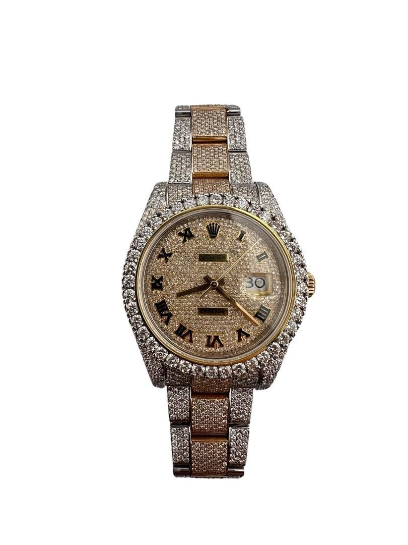 2013 Rolex Datejust 116333 Jubilee Diamond Roman Dial with Papers: 2013 Rolex Datejust 116333 Jubilee Diamond Roman Dial with Papers This Rolex Datejust Ref 116333 is a men's watch featuring a diamond Roman numeral dial and a diamond bezel. It comes with a Jubilee br