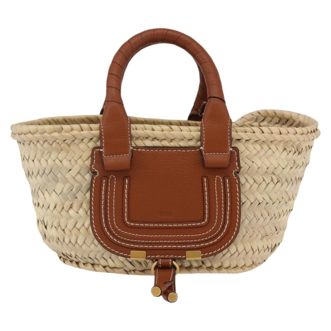Marcie Tote Handbag by Chloe in Beige Wicker: Marcie Tote Handbag by Chloe in Beige Wicker This Chloe Marcie Tote features a beige wicker exterior with leather accents, designed for women. The tote offers a spacious interior and is crafted in Spa