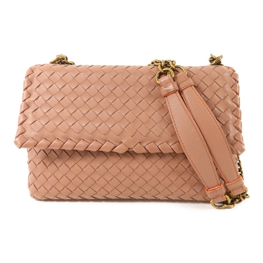 Bottega Veneta Olimpia Pink Lambskin Intrecciato Women's Shoulder Bag: Bottega Veneta Olimpia Pink Lambskin Intrecciato Women's Shoulder Bag This BV Olimpia Intrecciato shoulder bag showcases Bottega Veneta's signature woven lambskin leather in a pink hue. Designed for w