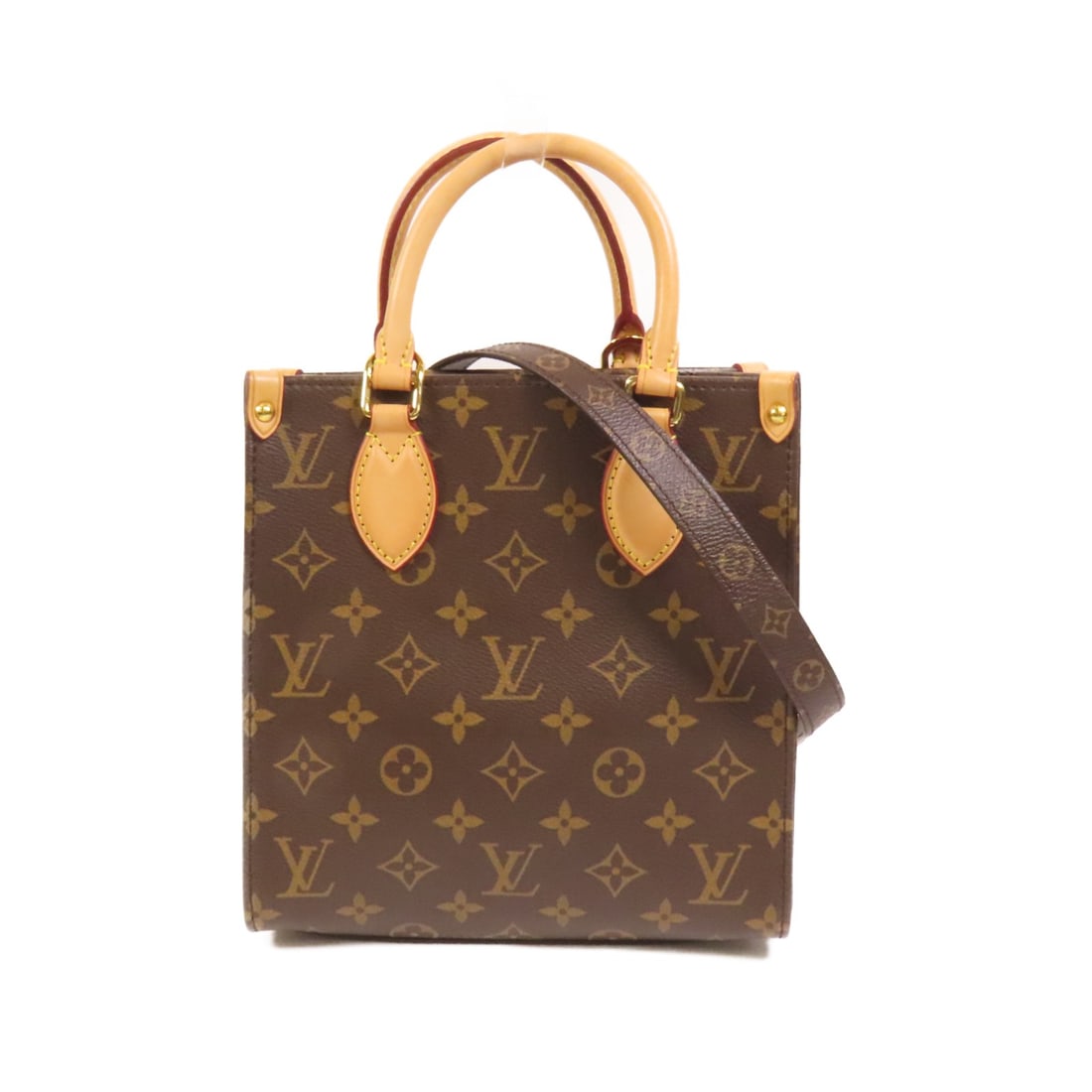 Louis Vuitton Sac Plat BB Monogram Canvas Brown 2 Way Shoulder Bag M46265: Louis Vuitton Sac Plat BB Monogram Canvas Brown 2 Way Shoulder Bag M46265 This Louis Vuitton Sac Plat BB 2-way shoulder bag is crafted from brown PVC coated canvas in the signature Monogram pattern. M