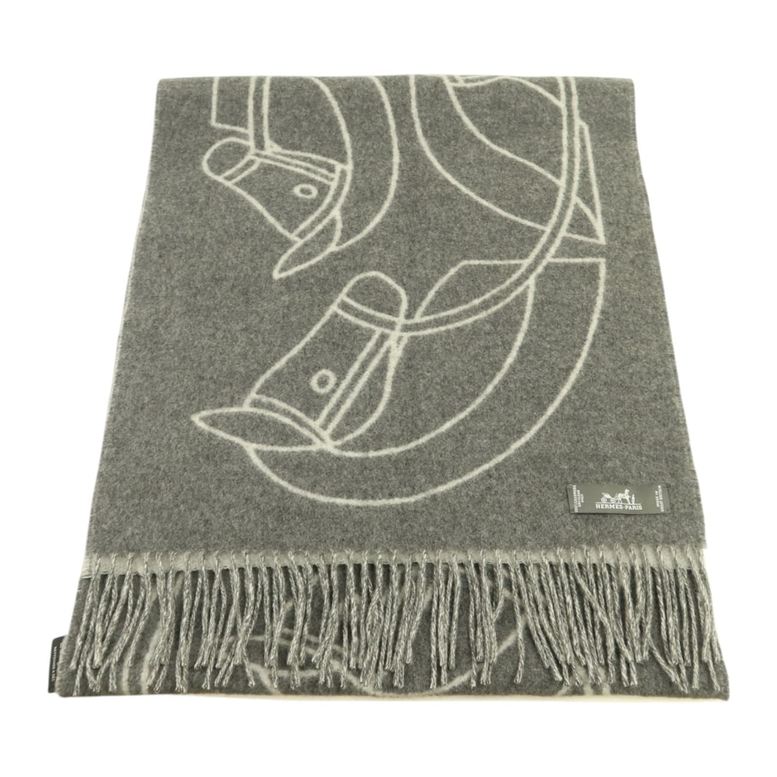Hermes Gray Cashmere Scarf 170x25 Unisex: Hermes Gray Cashmere Scarf 170x25 Unisex This Hermes scarf is crafted from luxurious cashmere in a stylish gray hue. Designed for a unisex appeal, it offers both comfort and elegance. Made in France, 