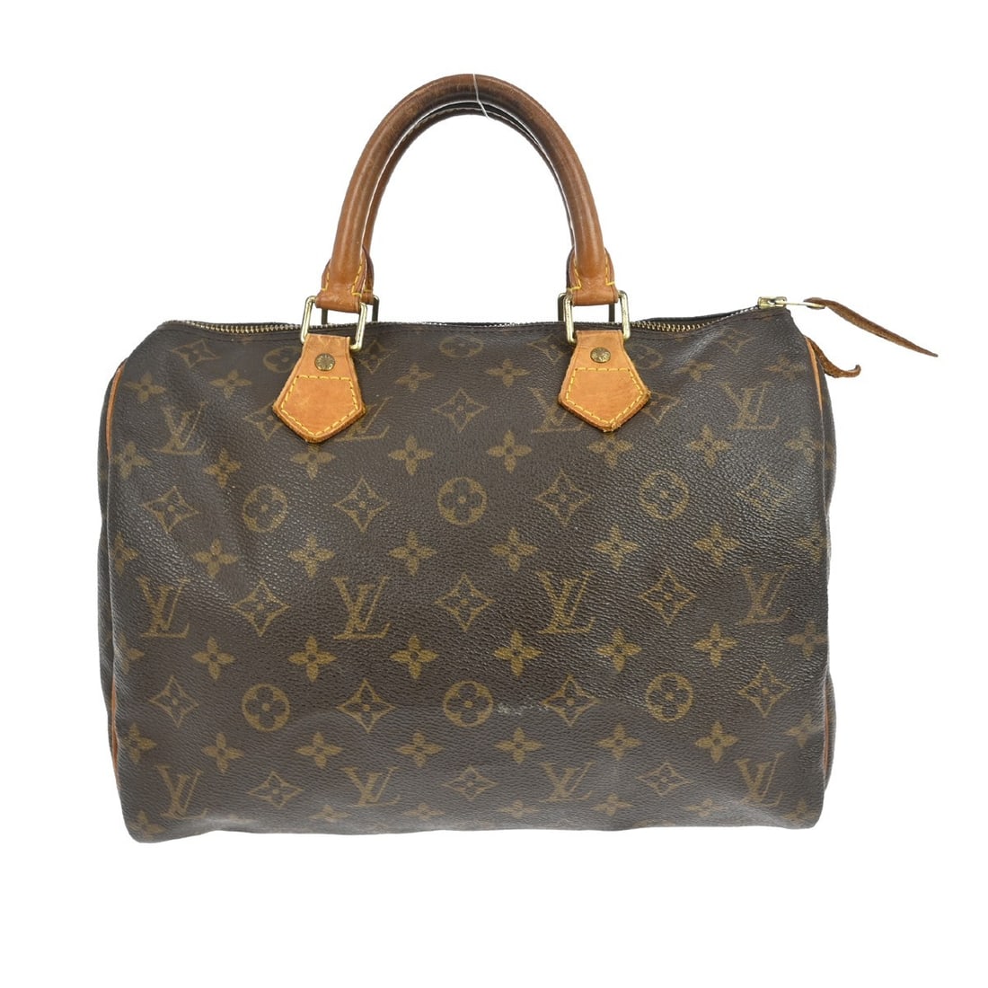 Louis Vuitton Speedy 30 Monogram Canvas Satchel Bag M41526: Louis Vuitton Speedy 30 Monogram Canvas Satchel Bag M41526 This Louis Vuitton Speedy 30 handbag features the classic Monogram canvas exterior with beige leather double handles. Designed as a satchel o