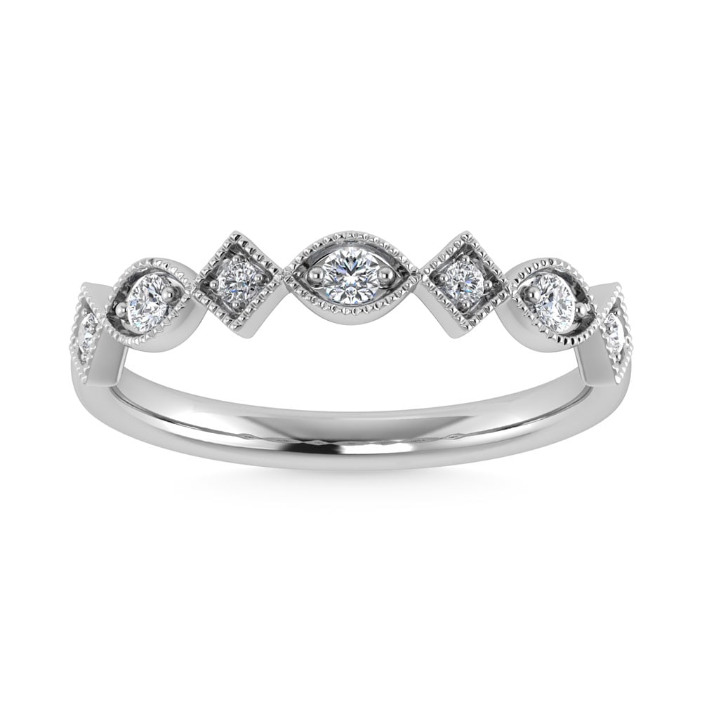 14K White Gold Diamond 1/8 Ct.Tw. Stackable Band (1 of 4)