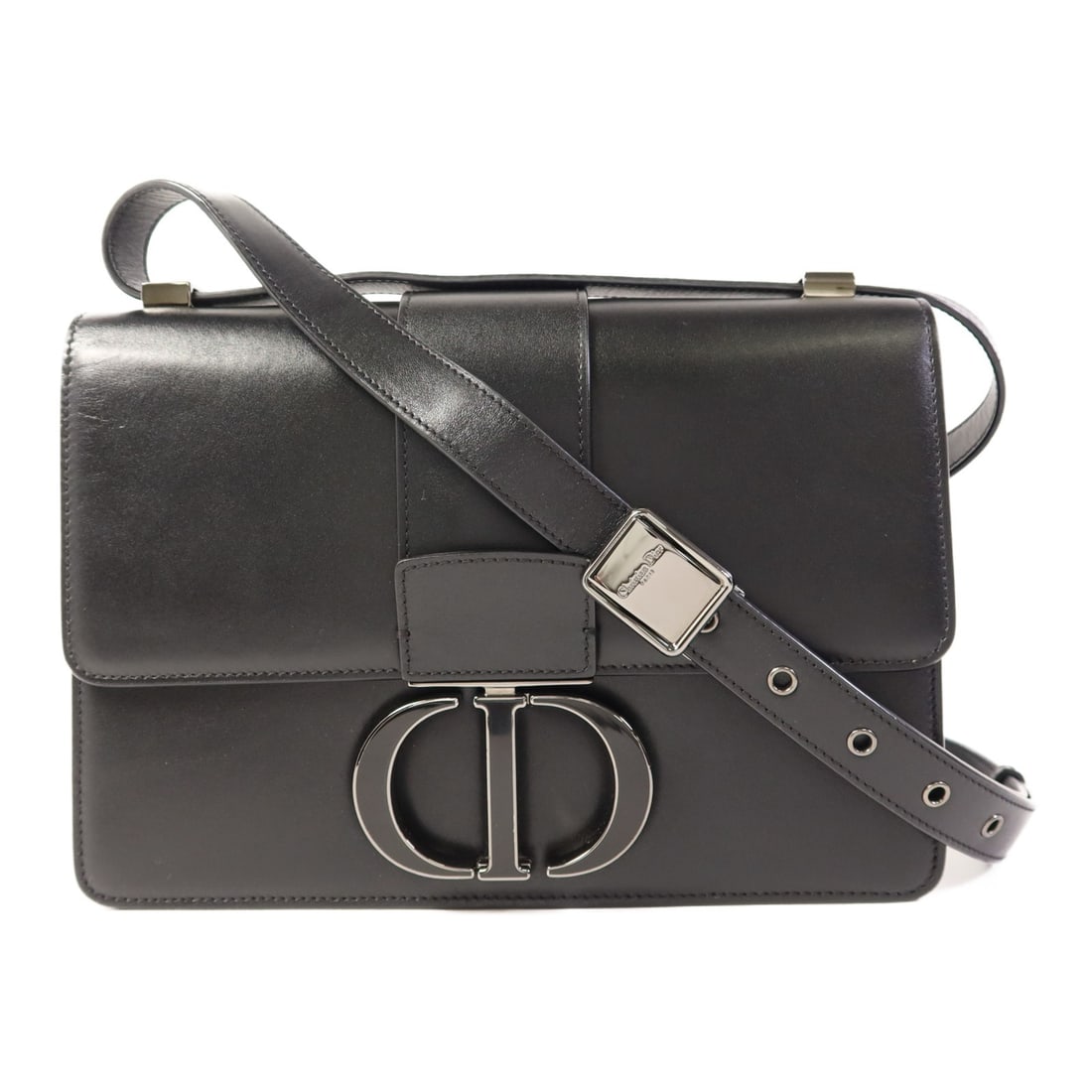 Dior Montaigne 30 Black Calfskin Leather Shoulder Bag: Dior Montaigne 30 Black Calfskin Leather Shoulder Bag The CHRISTIAN DIOR CD Montaigne 30 Shoulder Bag is a luxurious accessory crafted from high-quality black calfskin leather. This stylish shoulder b