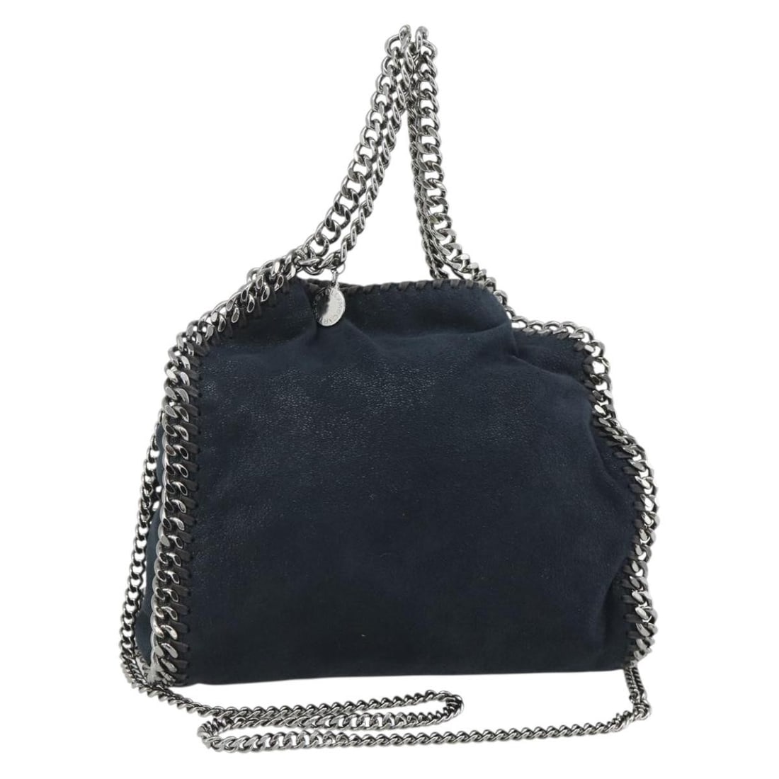 Stella MacCartney Falabella navy silver polyester shoulder bag 371223: Stella MacCartney Falabella navy silver polyester shoulder bag 371223 This Stella McCartney Falabella shoulder bag is crafted from navy and silver polyester, offering a stylish and contemporary look. 
