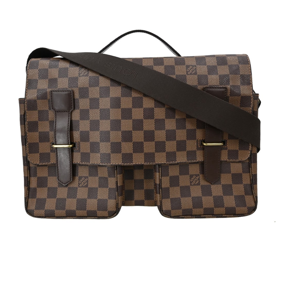 Louis Vuitton Broadway Damier Canvas Two Way Crossbody Business Bag: Louis Vuitton Broadway Damier Canvas Two Way Crossbody Business Bag The Louis Vuitton Broadway 2-way business handbag features the iconic Damier canvas leather exterior in brown and is designed for bo