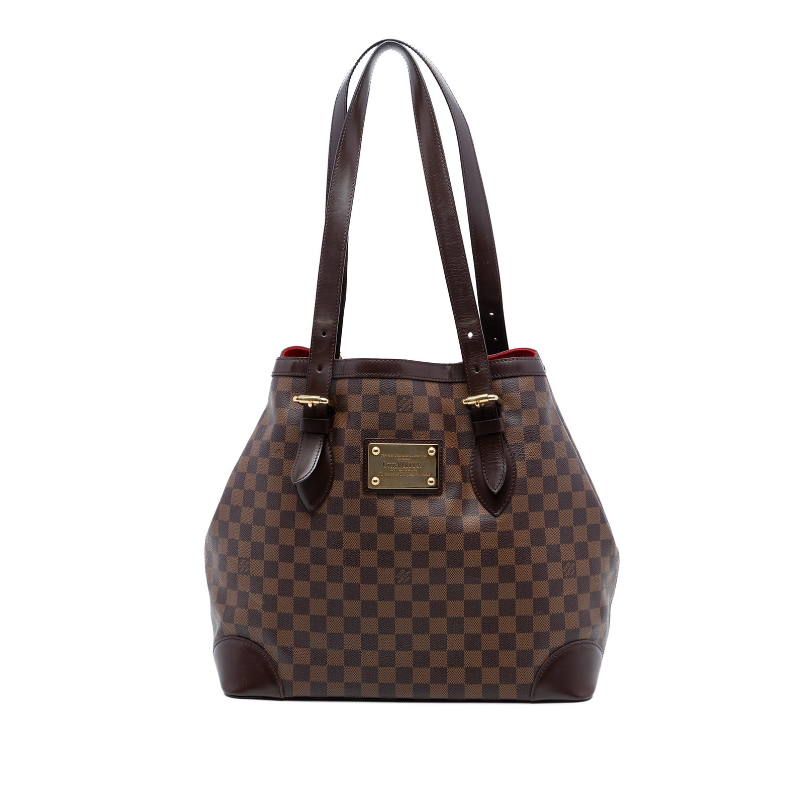 Louis Vuitton Hampstead GM Shoulder Bag in Damier Ebene Canvas: Louis Vuitton Hampstead GM Shoulder Bag in Damier Ebene Canvas The Louis Vuitton Damier Ebene Hampstead GM features a damier ebene canvas body with leather trim, adjustable flat leather shoulder strap