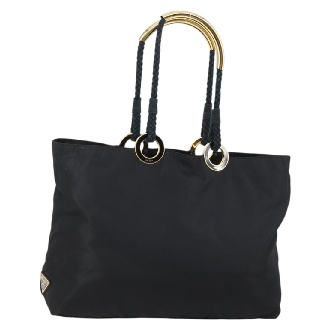 Prada Quilted Tessuto Nylon Satchel with Convertible Metal Handle: Prada Quilted Tessuto Nylon Satchel with Convertible Metal Handle This Prada Convertible Metal Handle Satchel is crafted from black nylon and designed for women. Featuring a quilted tessuto pattern, t
