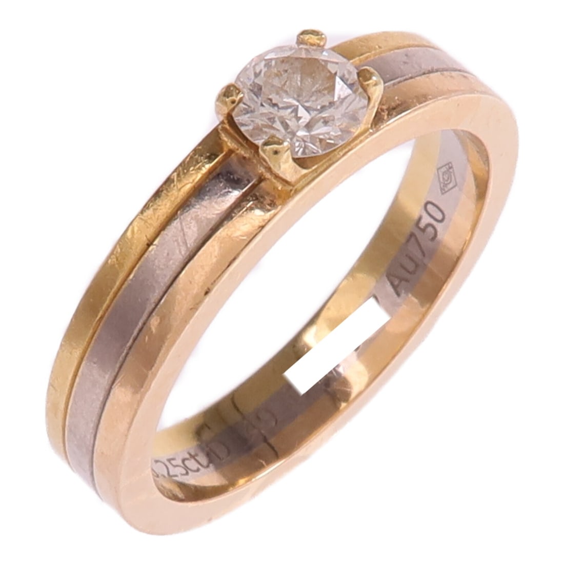 Cartier Trinity Diamond Solitaire 18K Yellow Gold Women's Ring Size 5 (1 of 11)