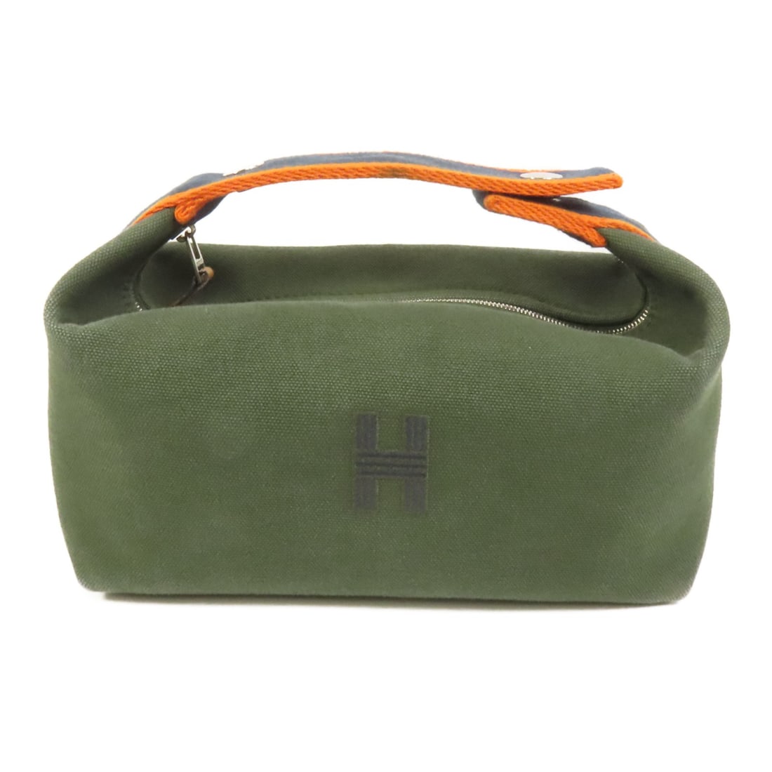 Hermes Bride-A-Brac Small Green Canvas Handbag with Palladium Hardware (1 of 15)