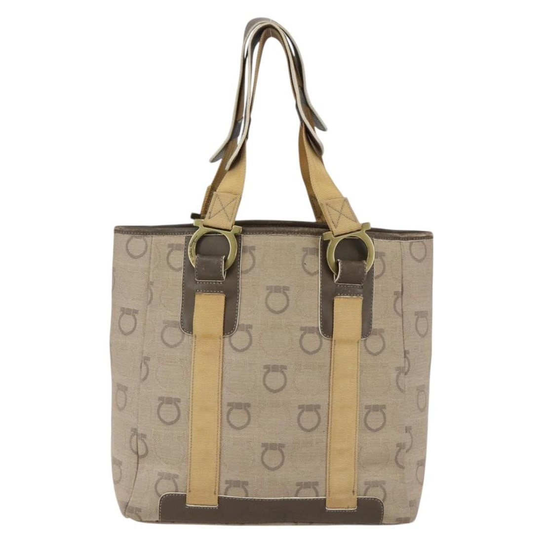Salvatore Ferragamo Gancini Canvas Shoulder Bag Beige (1 of 18)