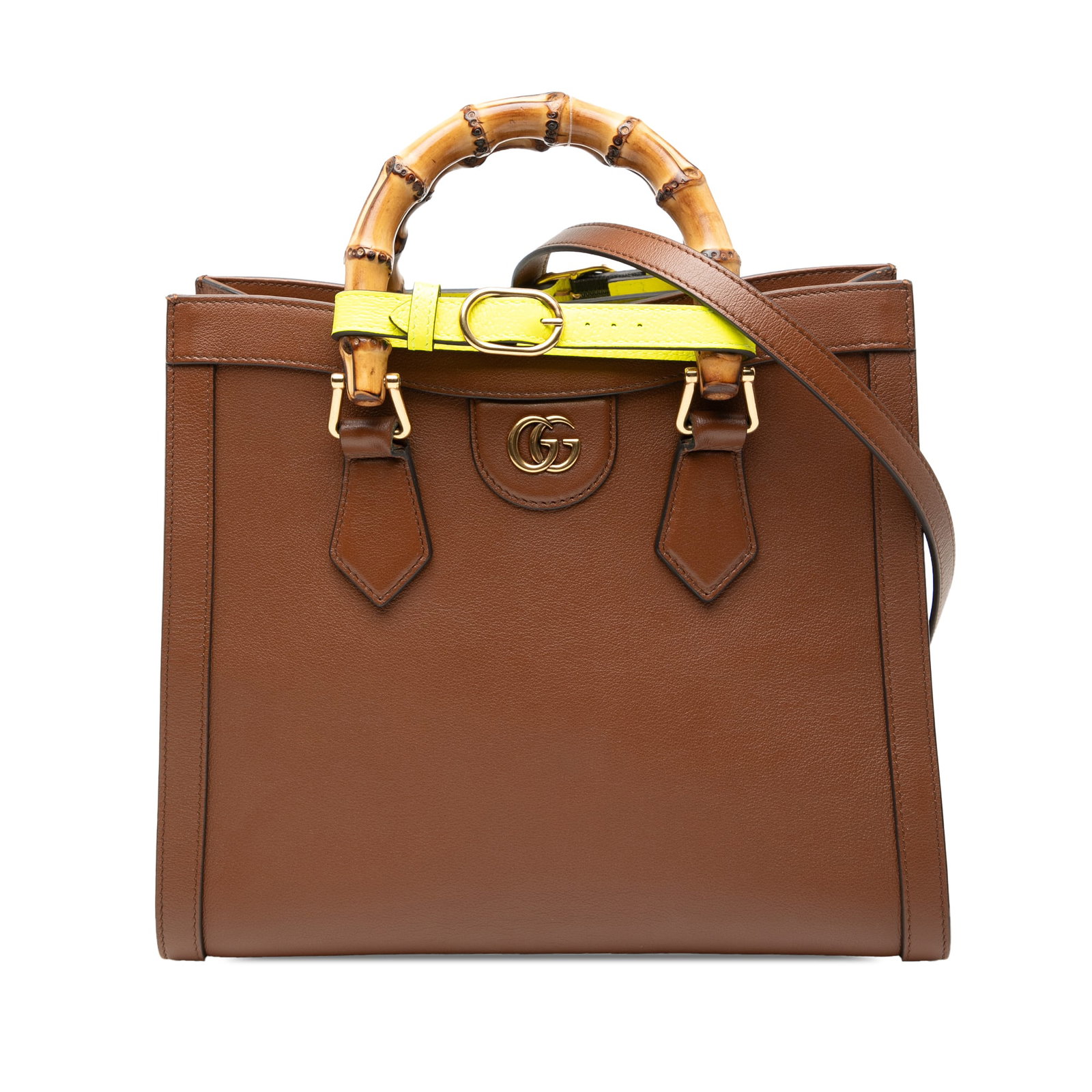 Brown Leather Bamboo Handle Small Diana Satchel by Gucci (1 of 7)