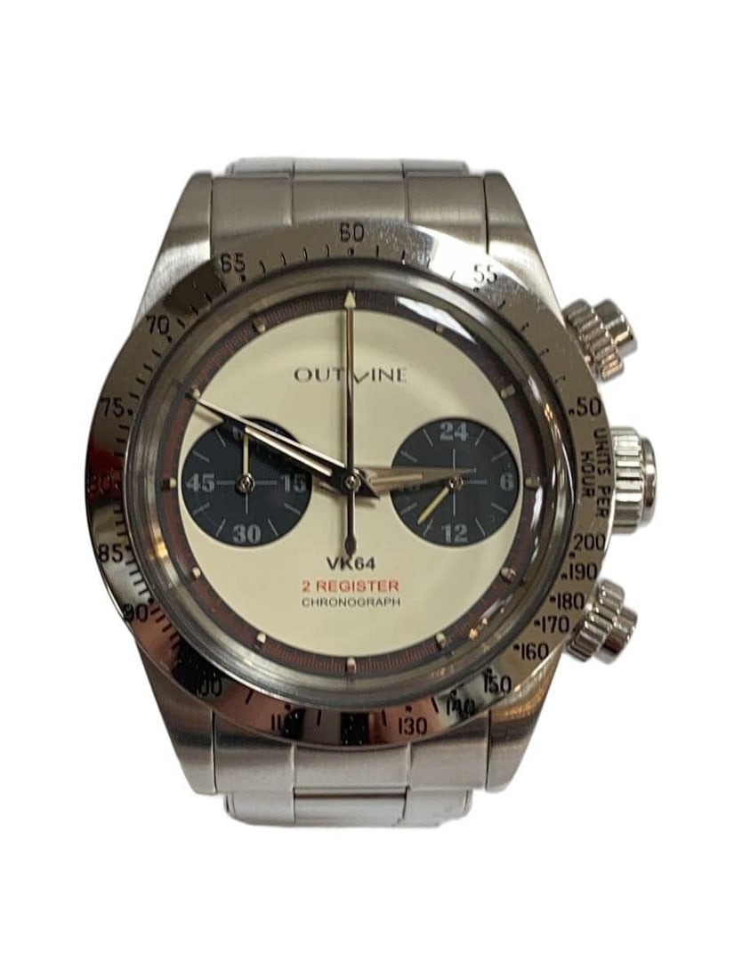 OUTLINE Panda Chronograph Stainless Steel Wristwatch YK20243-1: OUTLINE Panda Chronograph Stainless Steel Wristwatch YK20243-1 This OUTLINE 2-Register Chronograph Series III Panda YK20243-1 men's wristwatch features a classic chronograph design with a silver stain