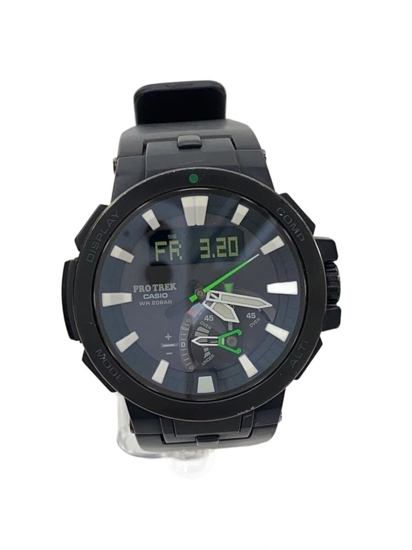 Casio Pro Trek PRW-7000 Black Rubber Men's Wristwatch: Casio Pro Trek PRW-7000 Black Rubber Men's Wristwatch This CASIO PROTREK Quartz PRW-7000 men's wristwatch features a black rubber band and case. Designed for durability and practicality, it displays s
