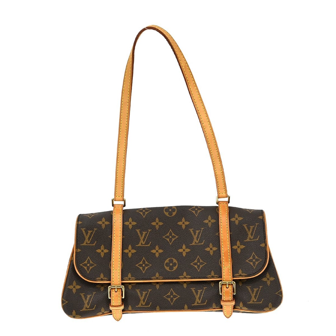 Louis Vuitton Marel Monogram Canvas Small Top Handle Handbag M51157: Louis Vuitton Marel Monogram Canvas Small Top Handle Handbag M51157 This is a vintage Louis Vuitton Monogram Marel handbag, crafted from monogram canvas leather with brown leather handles and strap. T