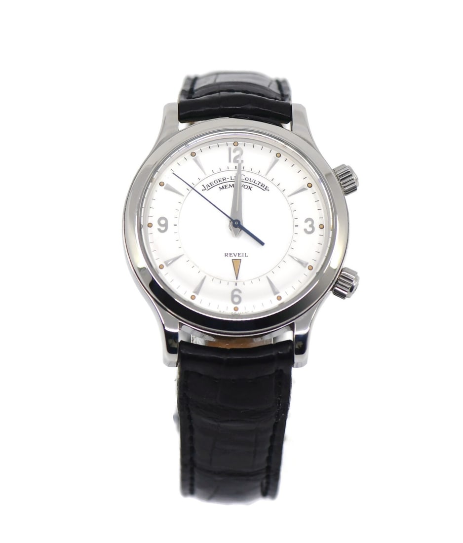 Jaeger LeCoultre Memovox Stainless Steel Watch 36mm with Box and Papers: Jaeger LeCoultre Memovox Stainless Steel Watch 36mm with Box and Papers Introducing the Jaeger LeCoultre Memovox Stainless Steel Watch, a sophisticated wristwatch that seamlessly combines elegance wit