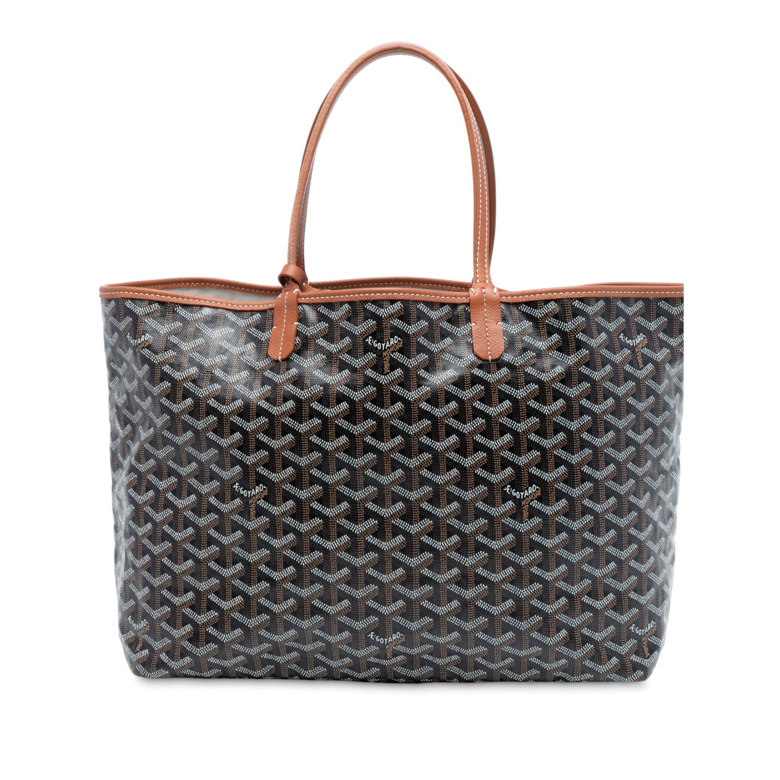 Goyard Saint Louis PM Black Tote with Leather Trim and Pouch: Goyard Saint Louis PM Black Tote with Leather Trim and Pouch The Saint Louis PM features a coated canvas body with leather trim, flat leather straps, an open top, and a detachable flap pouch. The bag 