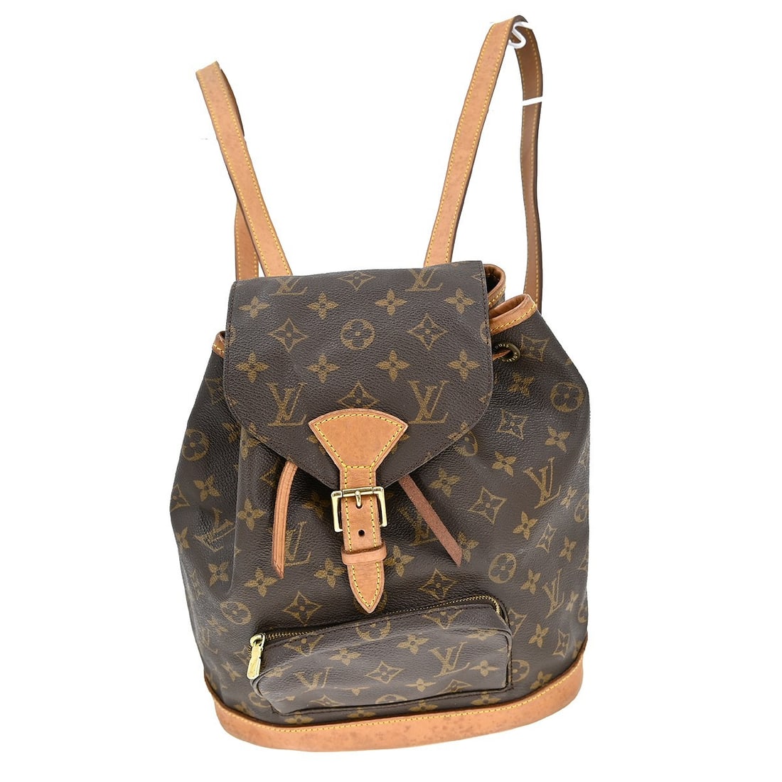 Louis Vuitton Montsouris MM Monogram Canvas Medium Backpack Bag: Louis Vuitton Montsouris MM Monogram Canvas Medium Backpack Bag This Louis Vuitton Montsouris MM backpack features the classic Monogram canvas with leather trim and a flap buckle drawstring closure. D