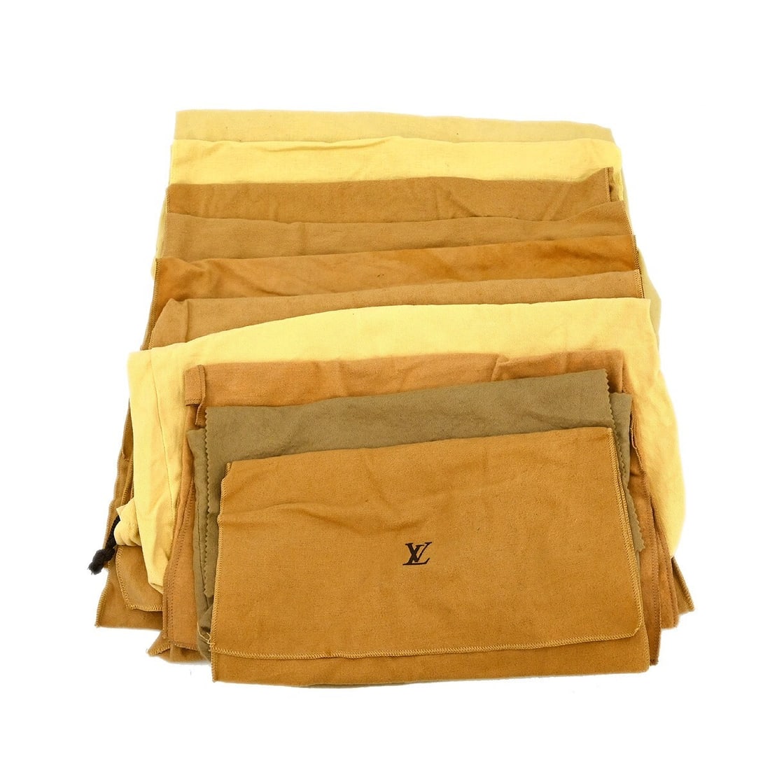 Set of 10 Louis Vuitton Cotton Brown Beige Dust Bags: Set of 10 Louis Vuitton Cotton Brown Beige Dust Bags This is a set of 10 authentic Louis Vuitton dust bags made from 100% cotton in brown and beige. Designed for unisex use, these dust bags are crafte