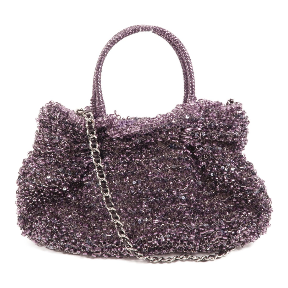 ANTEPRIMA Purple Polyester 2 Way Shoulder Bag: ANTEPRIMA Purple Polyester 2 Way Shoulder Bag This ANTEPRIMA 2-way shoulder bag features a sleek design crafted from purple polyester, offering both style and versatility. With its compact silhouette,
