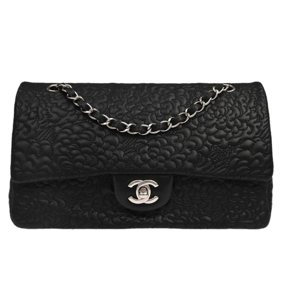Chanel Classic Double Flap Black Lambskin Shoulder Bag Medium (1 of 18)