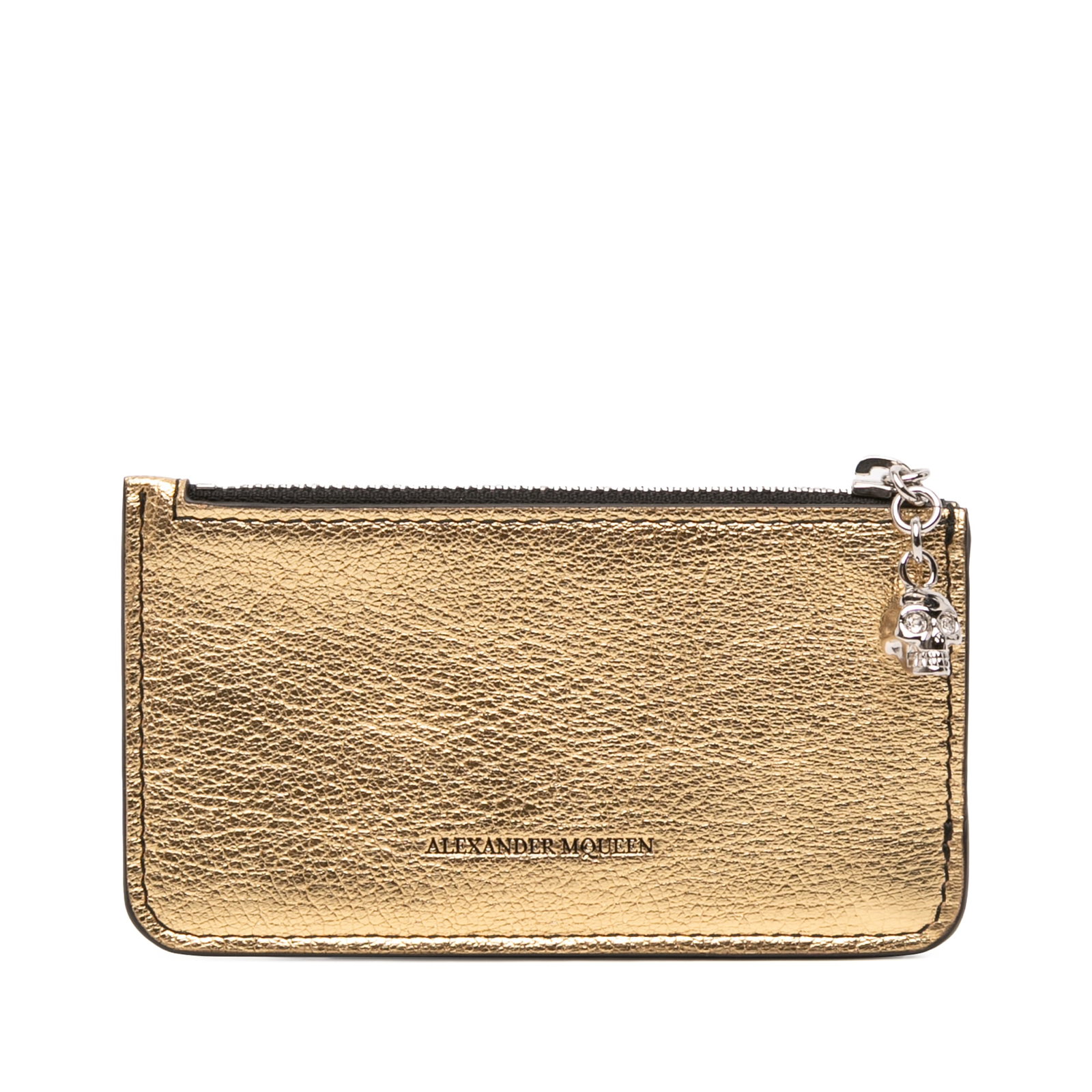 Metallic Leather Card Holder with Skull Zip by Alexander McQueen (1 of 11)