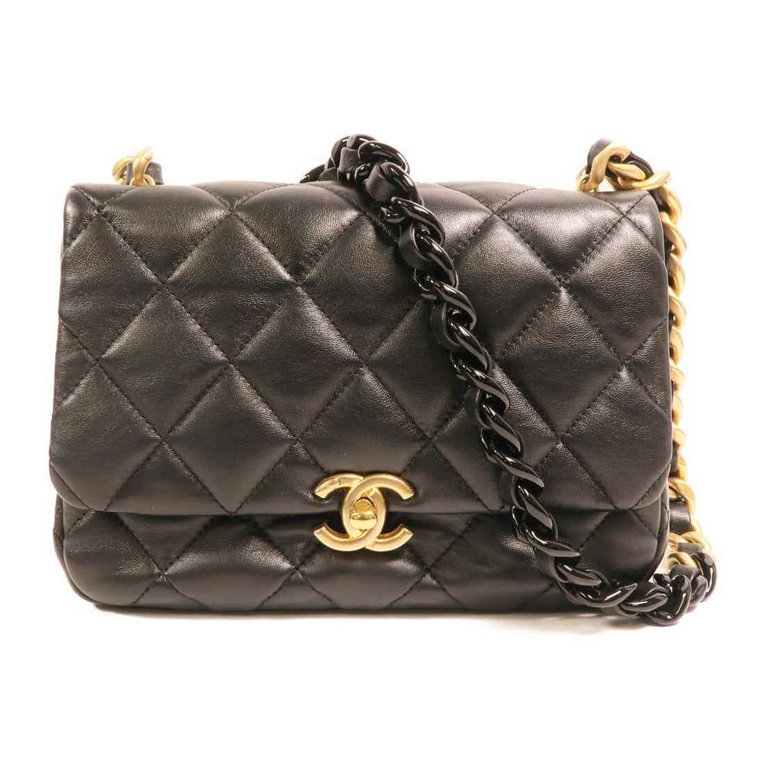 Chanel Black Lambskin AS3206 Flap Shoulder Bag with Gold CC Hardware (1 of 16)