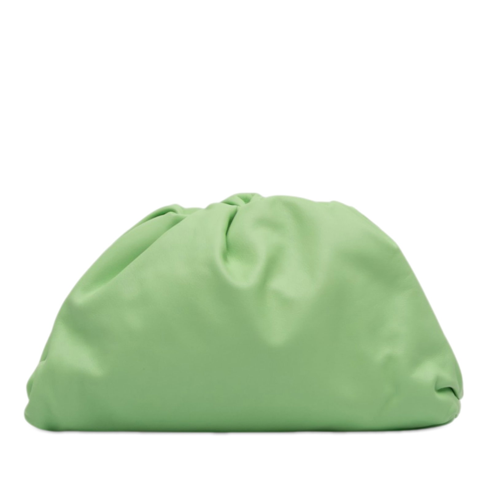 Bottega Veneta Teen The Pouch Green Leather Clutch Bag: Bottega Veneta Teen The Pouch Green Leather Clutch Bag This Bottega Veneta Teen Lambskin The Pouch features a green leather body with a top magnetic frame closure. It comes with a dust bag and is craf