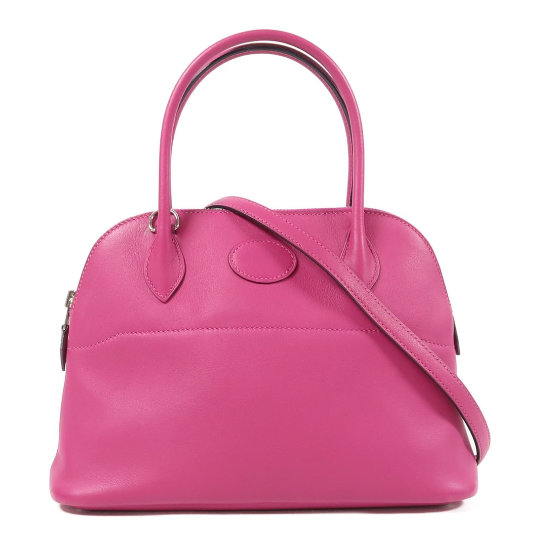 HERMES Bolide 27 2Way Shoulder Bag Swift Leather Purple: HERMES Bolide 27 2Way Shoulder Bag Swift Leather Purple Introducing the HERMES Bolide 27 2Way Shoulder Hand Bag, beautifully crafted from supple calfskin leather in a striking purple hue. This elegant
