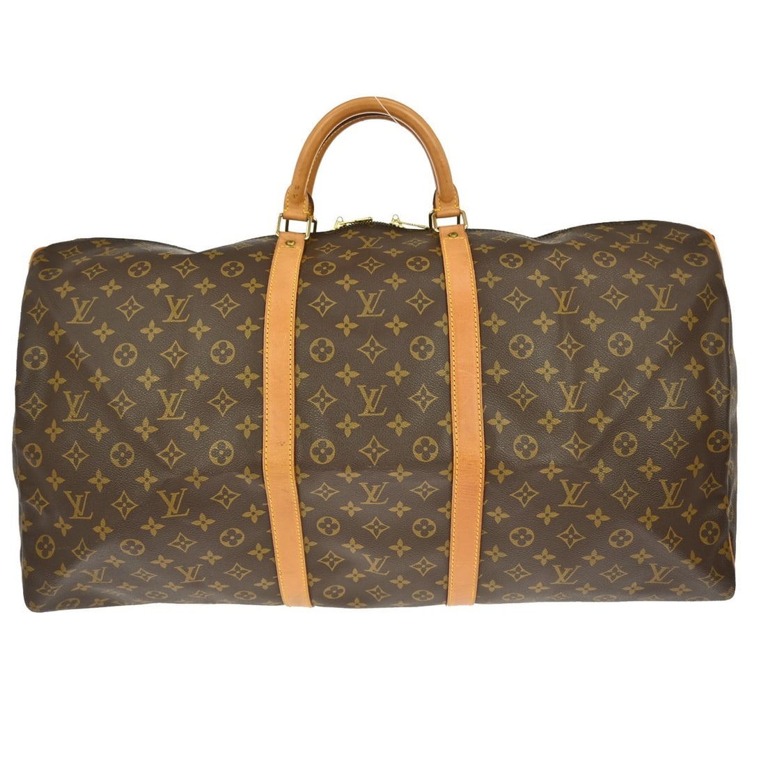 Louis Vuitton Keepall Bandouliiere 60 Monogram Canvas Extra Large Travel Bag: Louis Vuitton Keepall Bandouliiere 60 Monogram Canvas Extra Large Travel Bag This Louis Vuitton Monogram Keepall Bandouliere 60 is an extra-large duffle bag crafted from signature monogram canvas leat