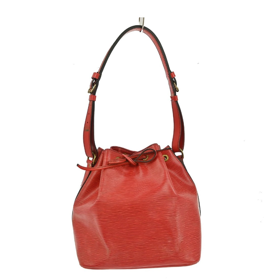 Louis Vuitton Petit Noe Red Epi Leather Shoulder Bag 25cm by 27cm: Louis Vuitton Petit Noe Red Epi Leather Shoulder Bag 25cm by 27cm Louis Vuitton Petit Noe handbag crafted from red Epi leather. Designed for women, this handbag features a classic shape with a shoulde