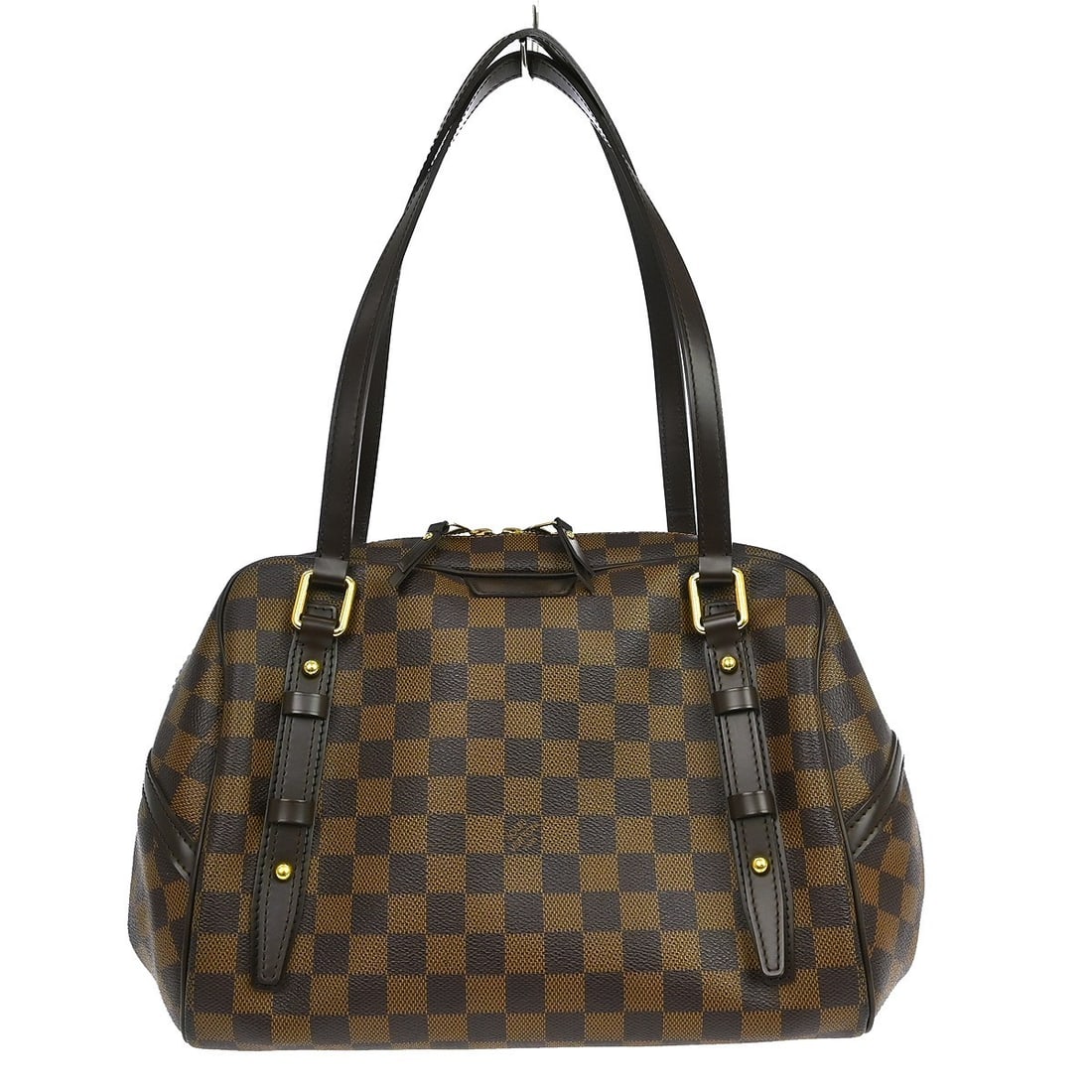 Louis Vuitton Rivington GM Damier Canvas Brown Medium Shoulder Bag: Louis Vuitton Rivington GM Damier Canvas Brown Medium Shoulder Bag This Louis Vuitton Rivington GM handbag features the iconic Damier canvas leather exterior in brown and is designed with a check patt