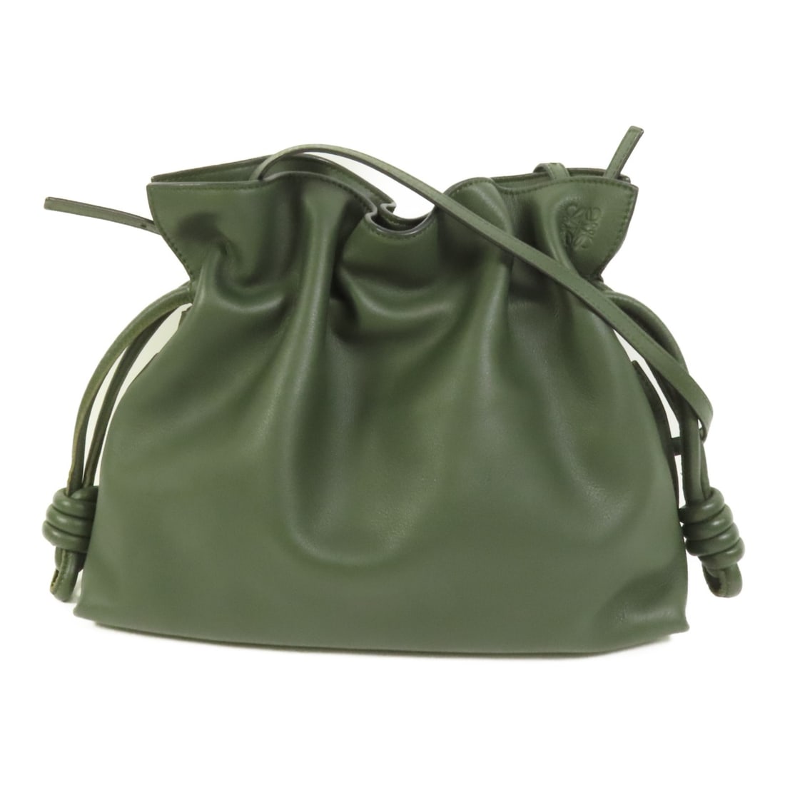LOEWE Flamenco Medium Green Calfskin Shoulder Bag GHW (1 of 15)