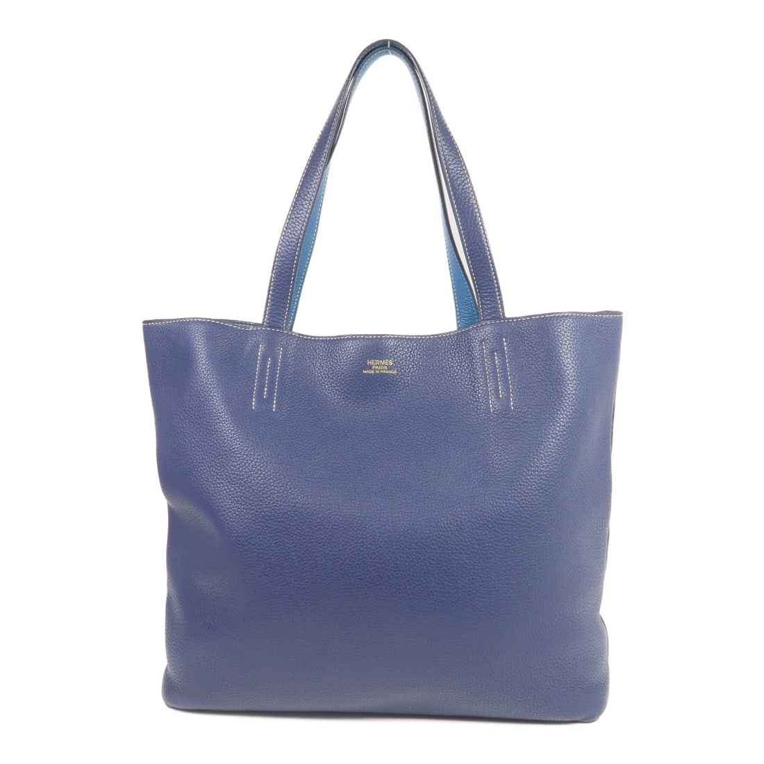 Hermes Double Sens 35 Taurillon Clemence Blue Tote Bag: Hermes Double Sens 35 Taurillon Clemence Blue Tote Bag This HERMES Double Sens 35 tote bag is expertly crafted from Taurillon Clemence calfskin leather in a striking combination of Bleu Saphir and Ble