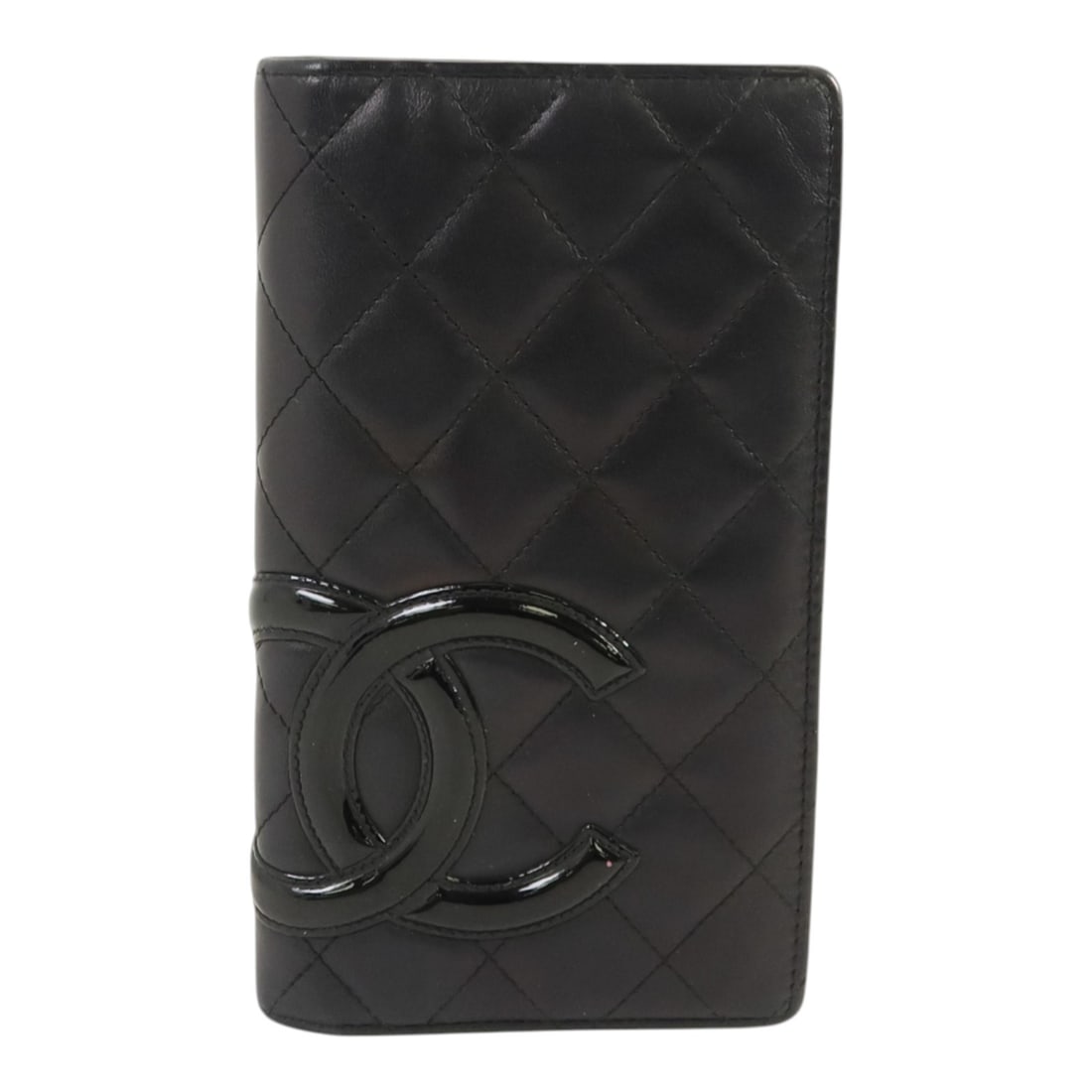 Chanel Cambon Black and Pink Calfskin Bifold Wallet with Silver Hardware: Chanel Cambon Black and Pink Calfskin Bifold Wallet with Silver Hardware This Chanel Cambon bifold wallet is crafted from black calfskin leather with pink accents. Designed for women, it features a cl