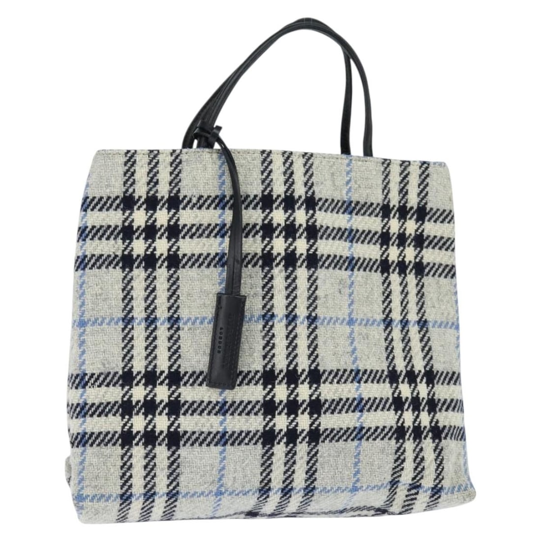 Burberry Nova Check Gray Tweed Handbag for Women: Burberry Nova Check Gray Tweed Handbag for Women This Burberry Nova Check handbag features a classic gray tweed design, crafted for women. Made in Italy, it offers a spacious interior and showcases th