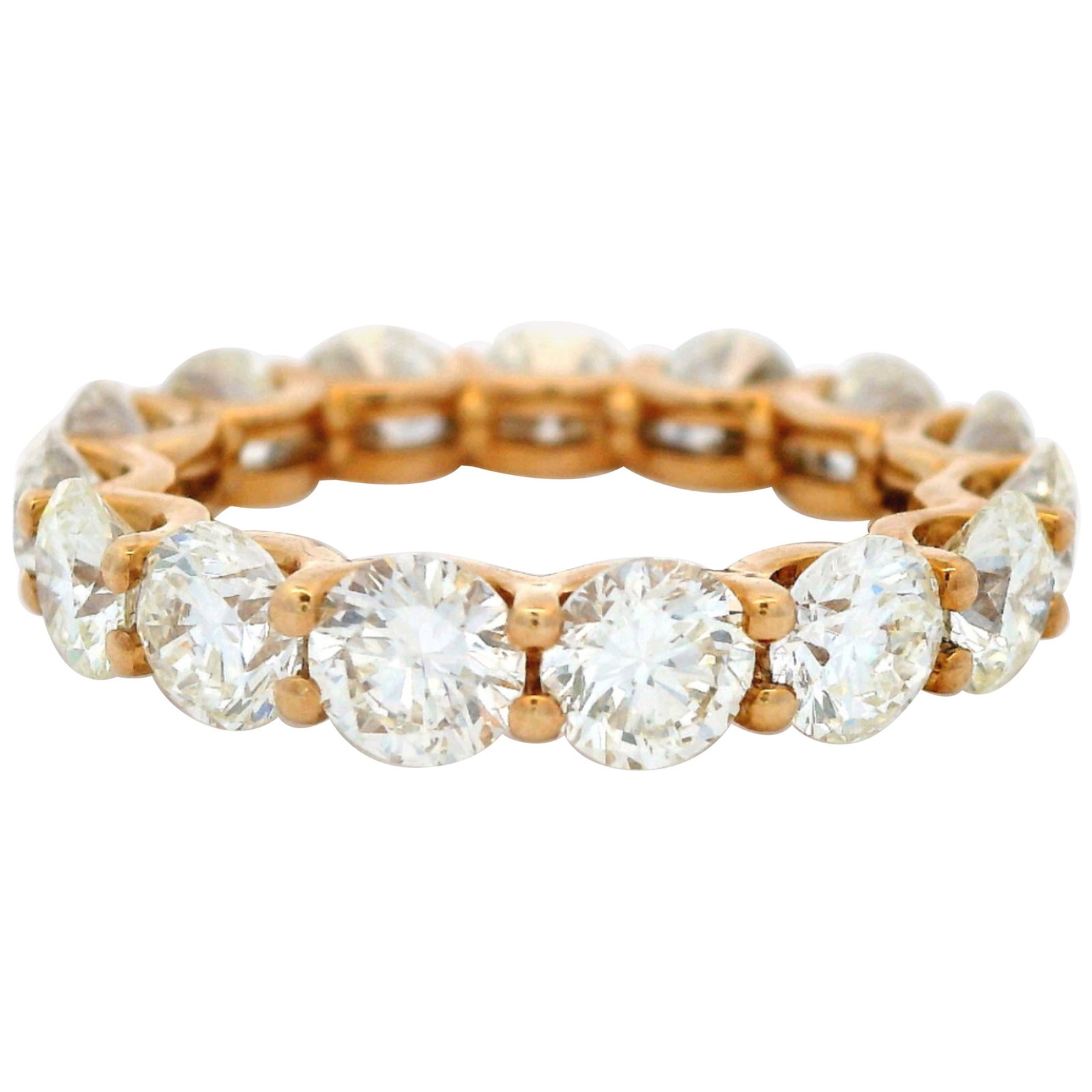 4.75ct Round Diamond Eternity Band 18k Yellow Gold: 4.75ct Round Diamond Eternity Band 18k Yellow Gold Presenting a stunning 4.75ct Round Diamond Eternity Band crafted in luxurious 18k Yellow Gold. This contemporary ring features 15 round brilliant dia