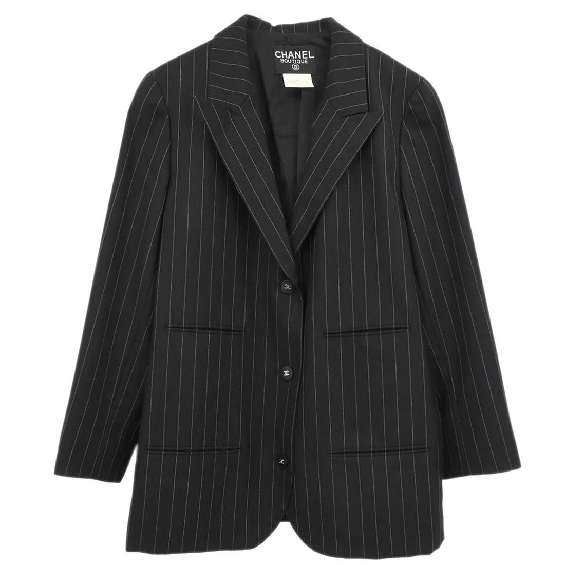 Chanel Black Wool Long Sleeve Collared Jacket Size 40 (1 of 18)