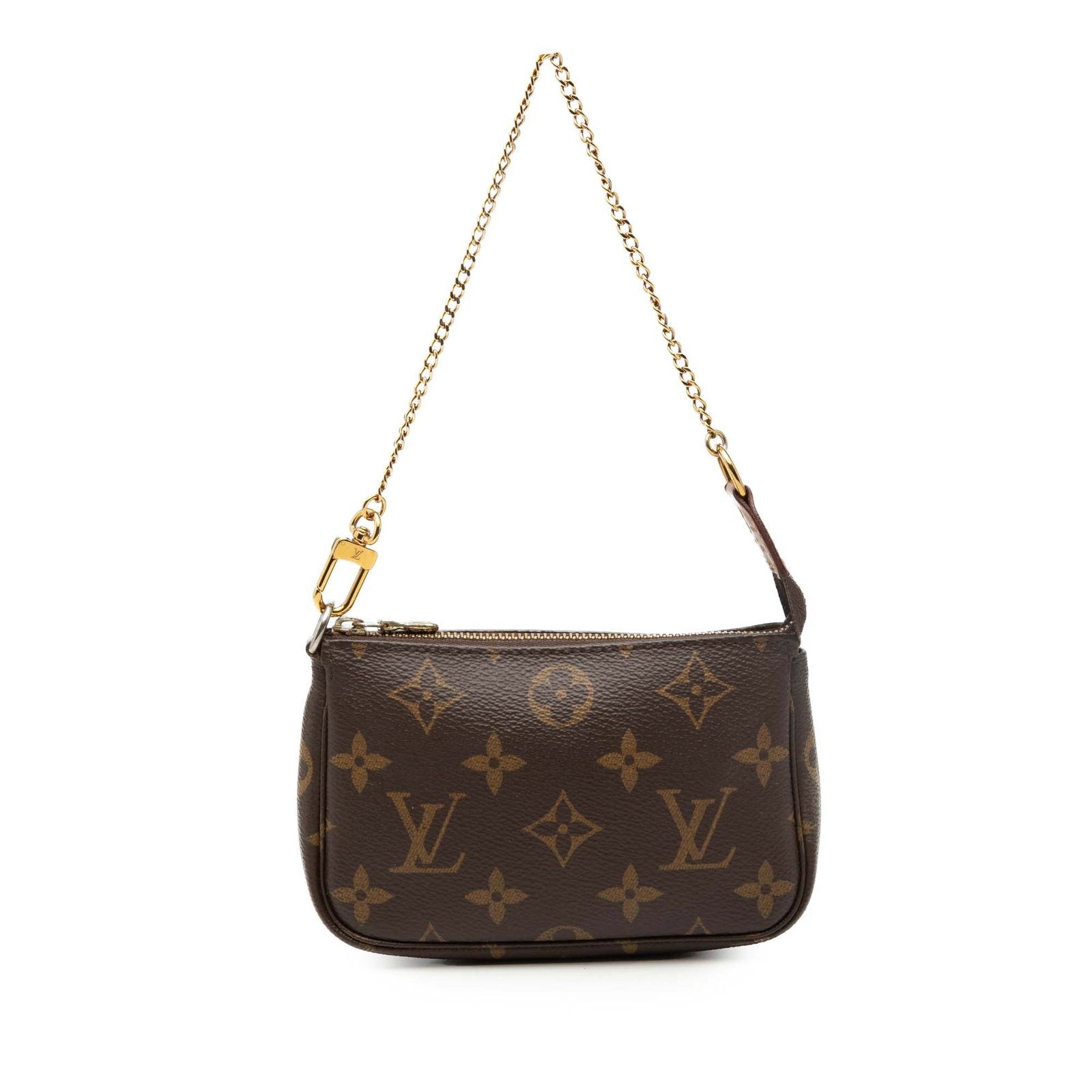 Louis Vuitton Mini Pochette Monogram Canvas Brown Chain Strap Bag (1 of 8)