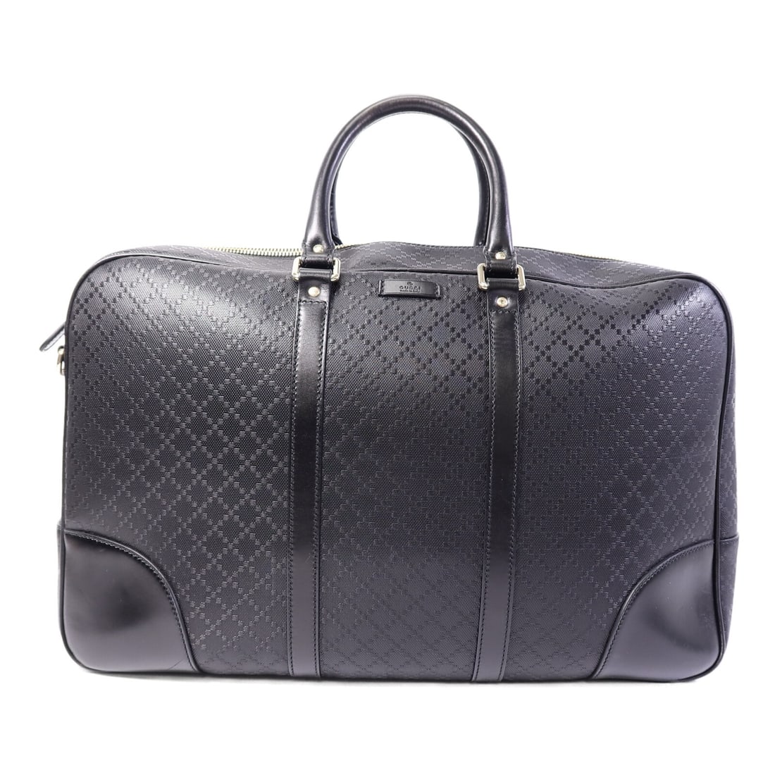 Gucci black calfskin duffle handbag GHW: Gucci black calfskin duffle handbag GHW This Gucci duffle handbag is crafted from black calfskin leather and features a classic design with a spacious interior. Designed for men, it offers both style 